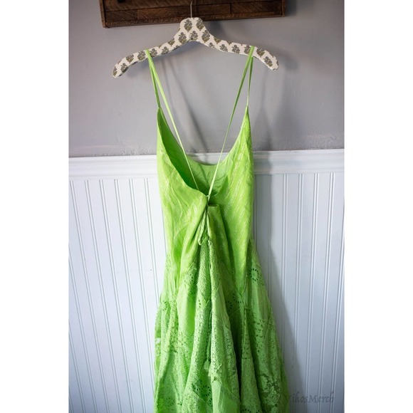 Free People One Aurella Maxi Dress Green Lace NEW XS - Picture 5 of 7